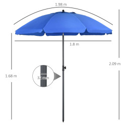 Umbrela de soare Outsunny 84D-221V00BU (Blue) Thumb
