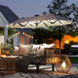 Зонт от солнца Outsunny 84D-222V00BG LED (Beige) Thumb