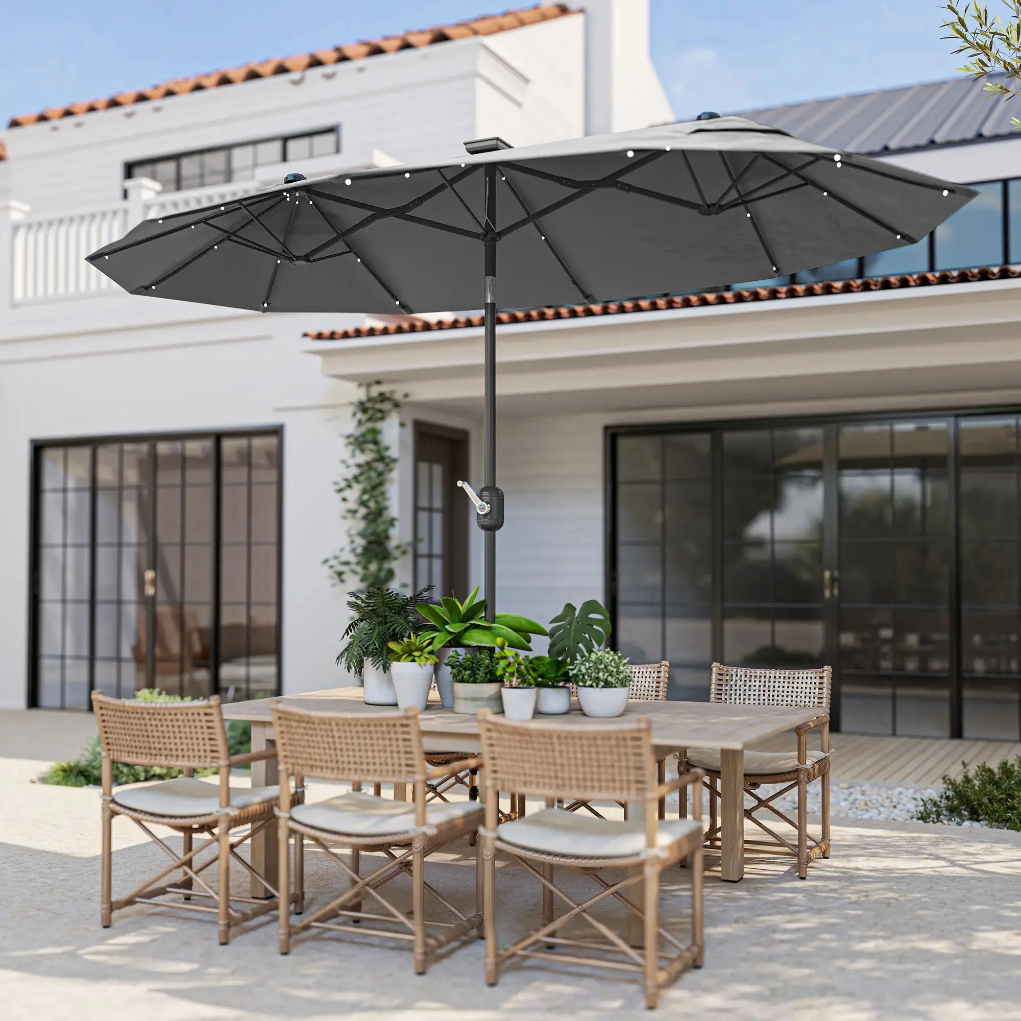 Зонт от солнца Outsunny 84D-223V00GY (Grey) - 7