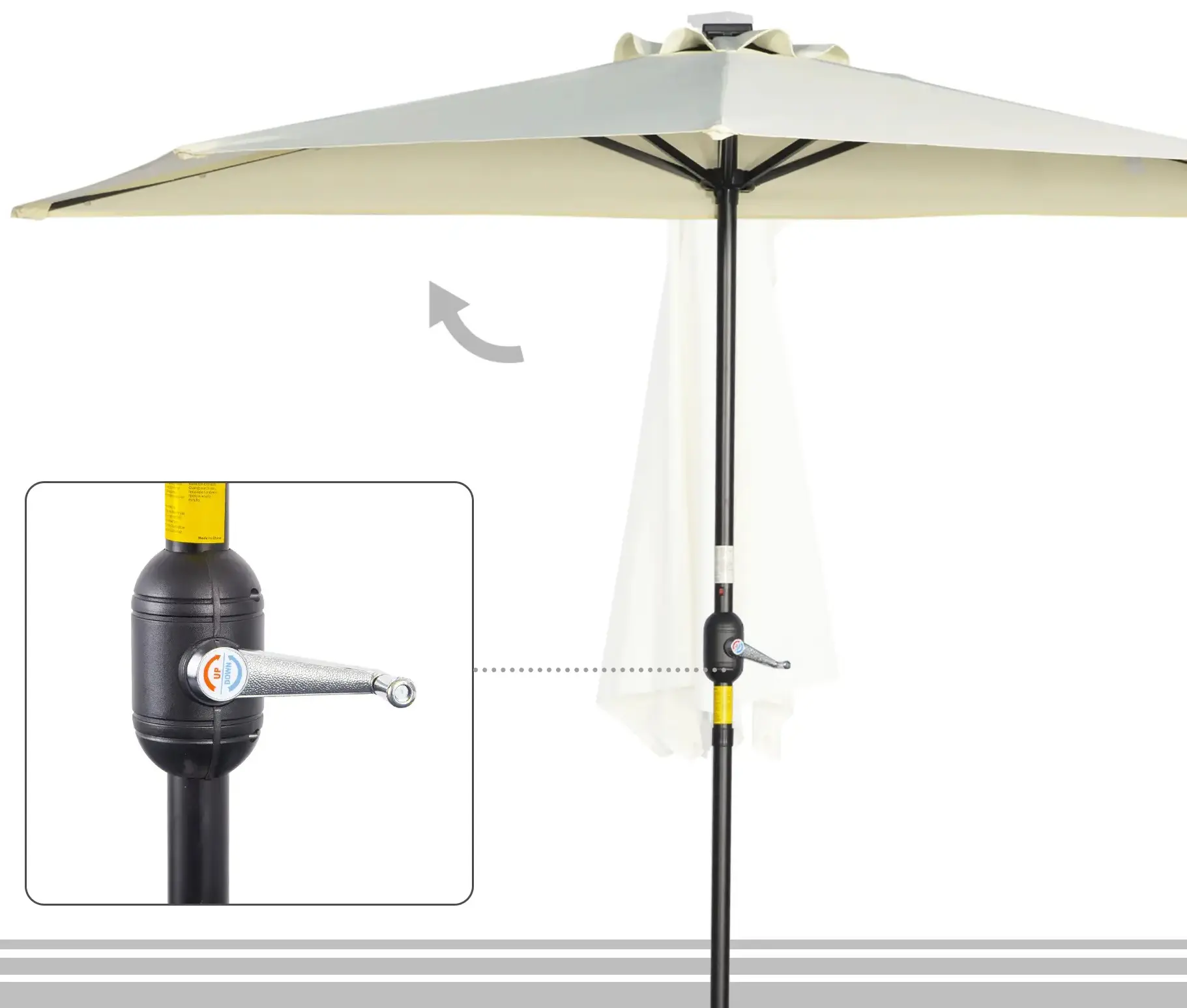 Umbrela de soare Outsunny 84D-231V00BG (Beige) - 3