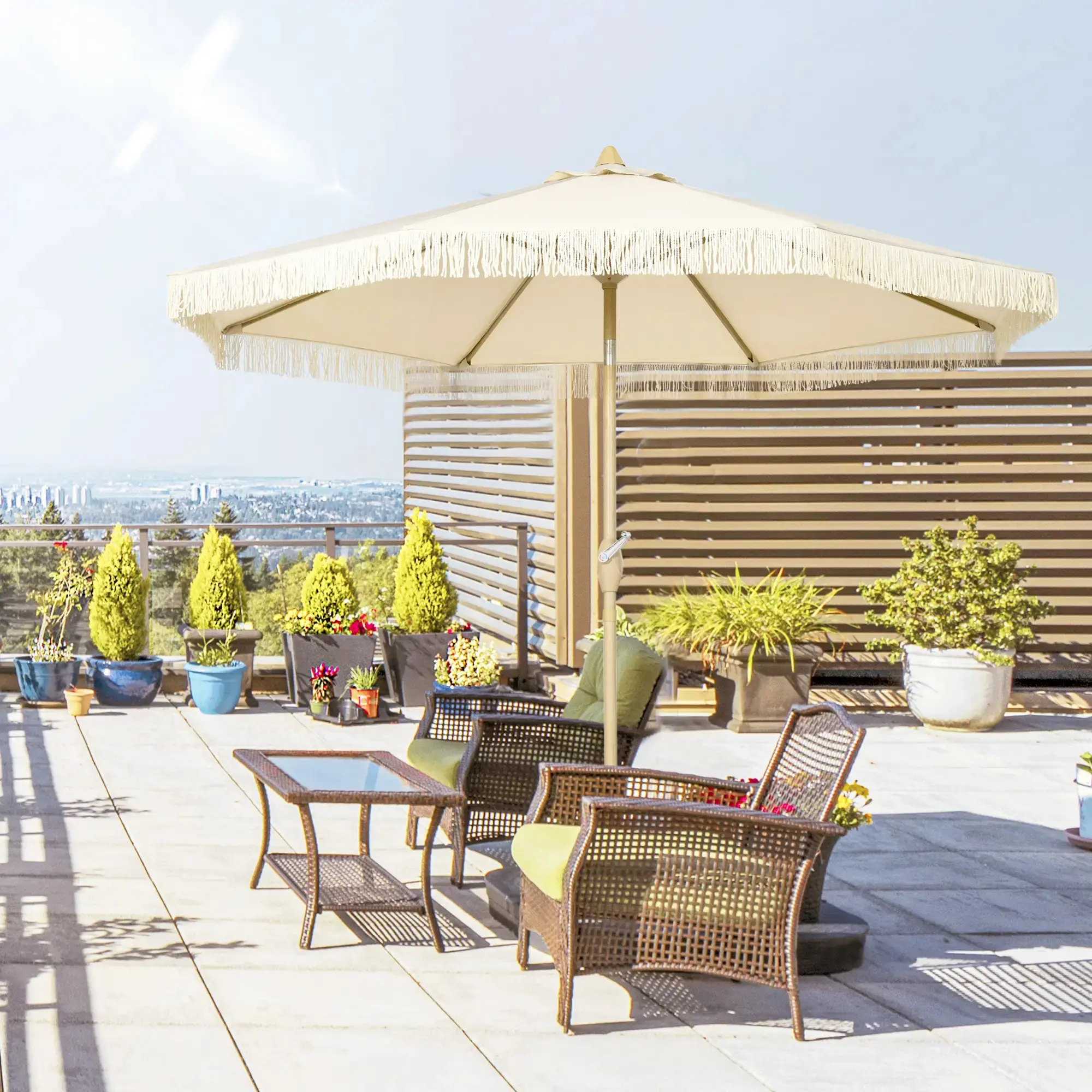 Зонт от солнца Outsunny 84D-236V00CW (Cream White) - 7