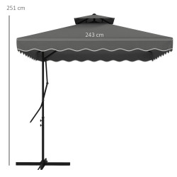 Зонт от солнца Outsunny 84D-267V00CG (Grey) Thumb