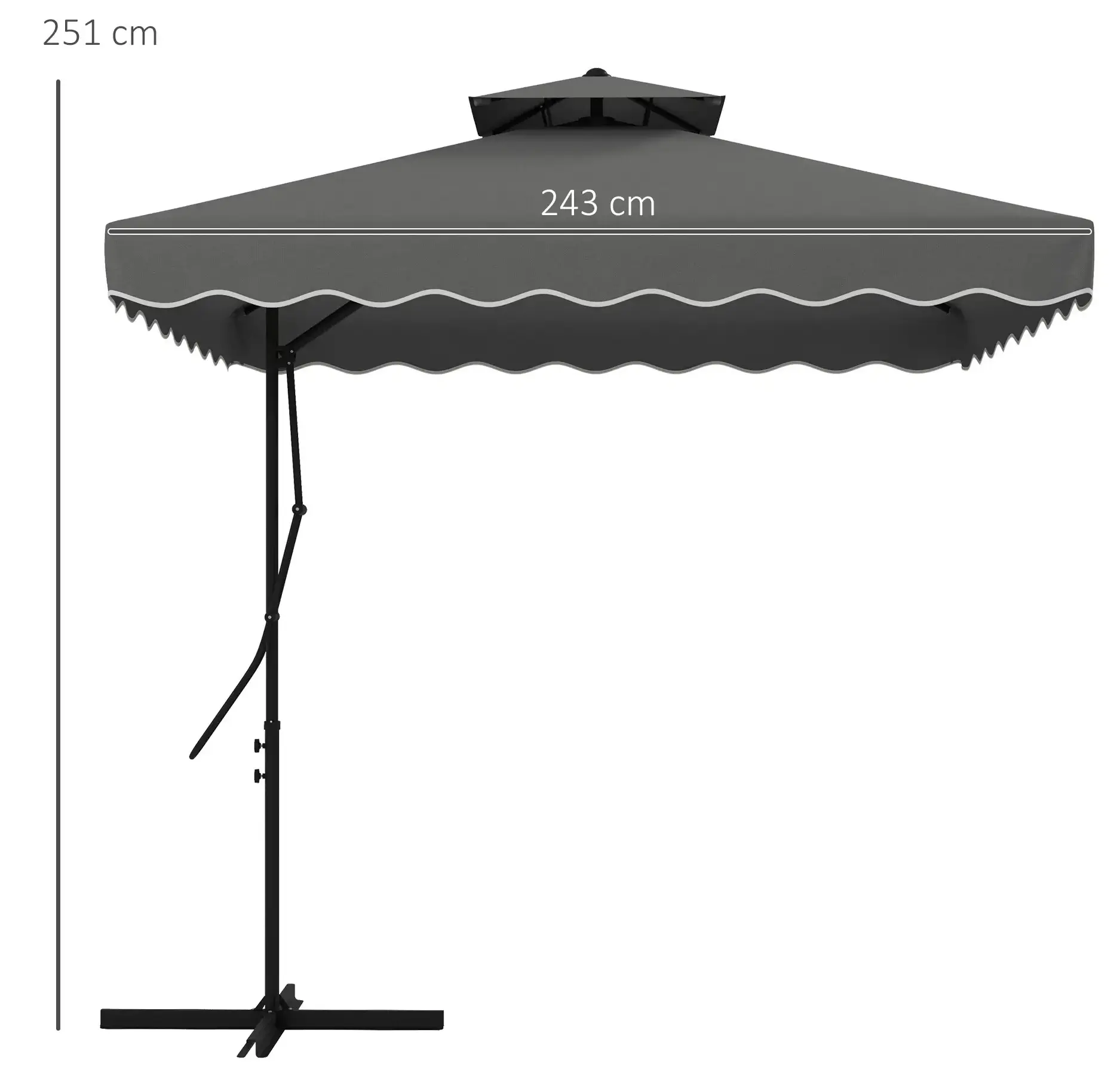 Зонт от солнца Outsunny 84D-267V00CG (Grey) - 8