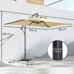 Umbrela de soare Outsunny 84D-270V00BG (Beige) Thumb