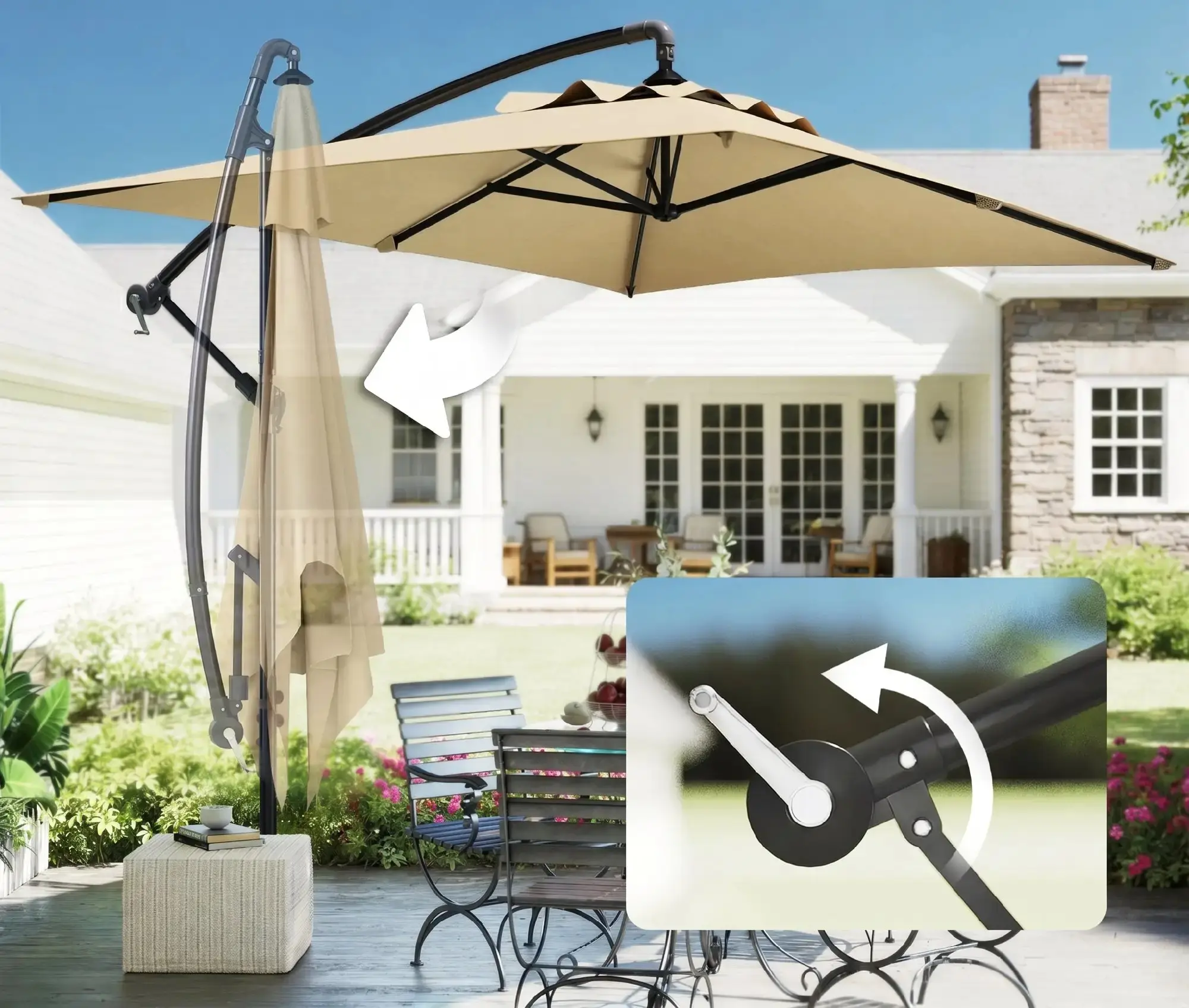 Umbrela de soare Outsunny 84D-270V00BG (Beige) - 4