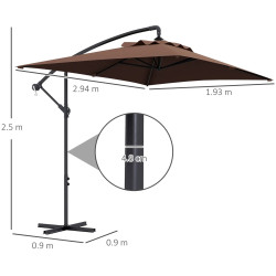 Зонт от солнца Outsunny 84D-270V00BN (Brown) Thumb