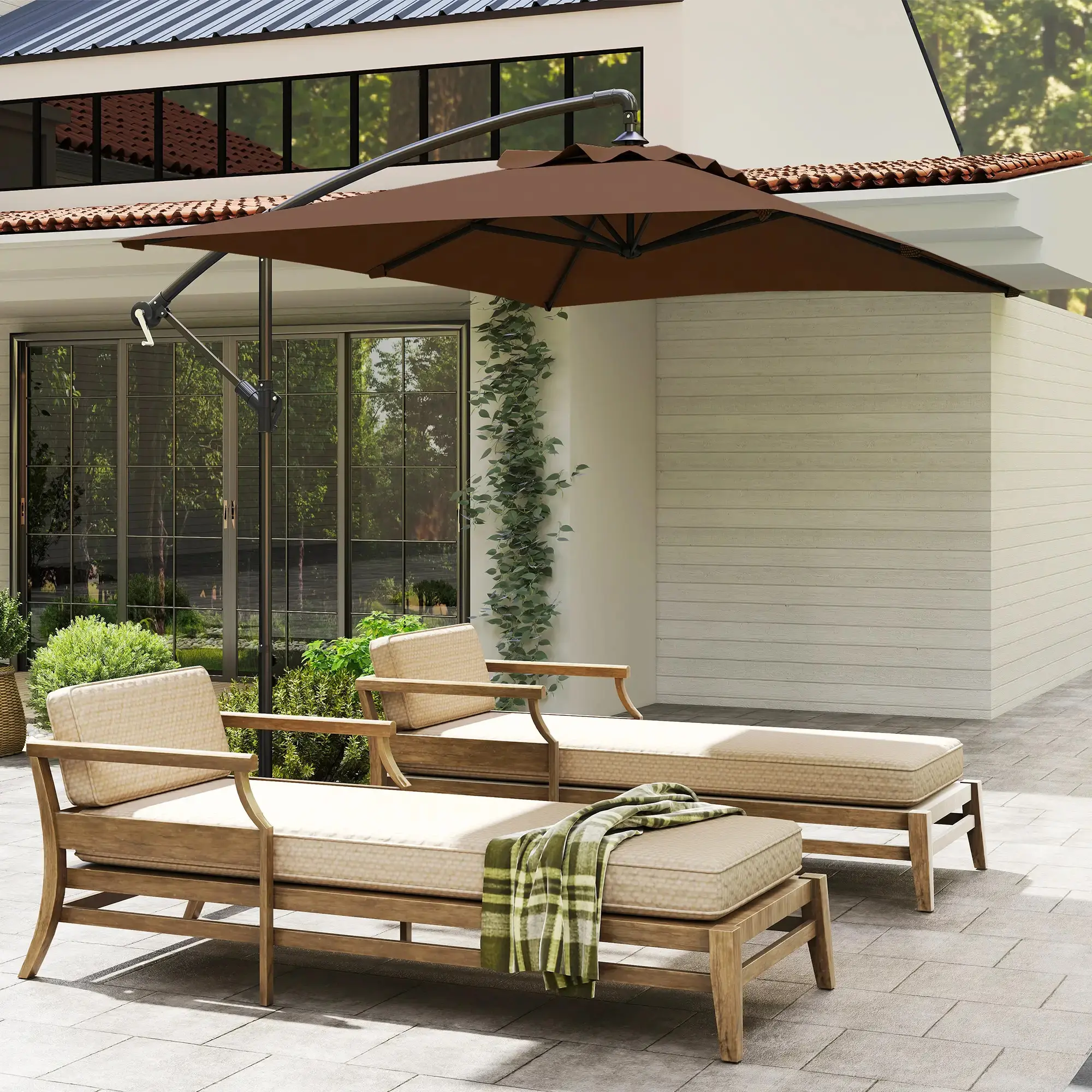 Зонт от солнца Outsunny 84D-270V00BN (Brown) - 5