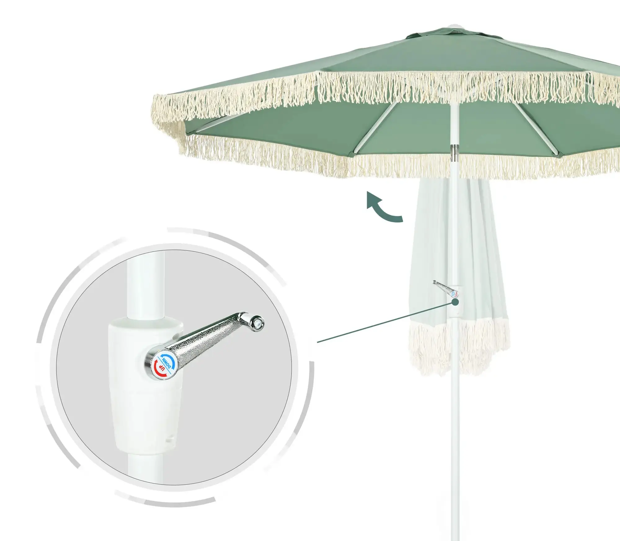 Зонт от солнца Outsunny 84D-300V00GN (Green) - 3