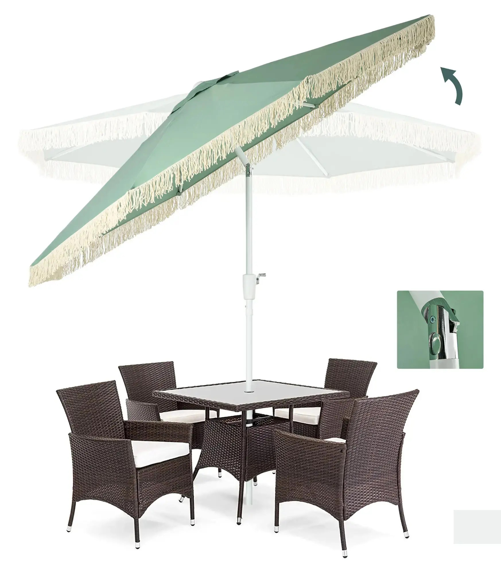 Зонт от солнца Outsunny 84D-300V00GN (Green) - 4