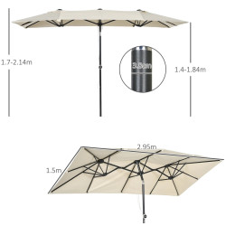 Зонт от солнца Outsunny 84D-324V00CW (Cream) Thumb