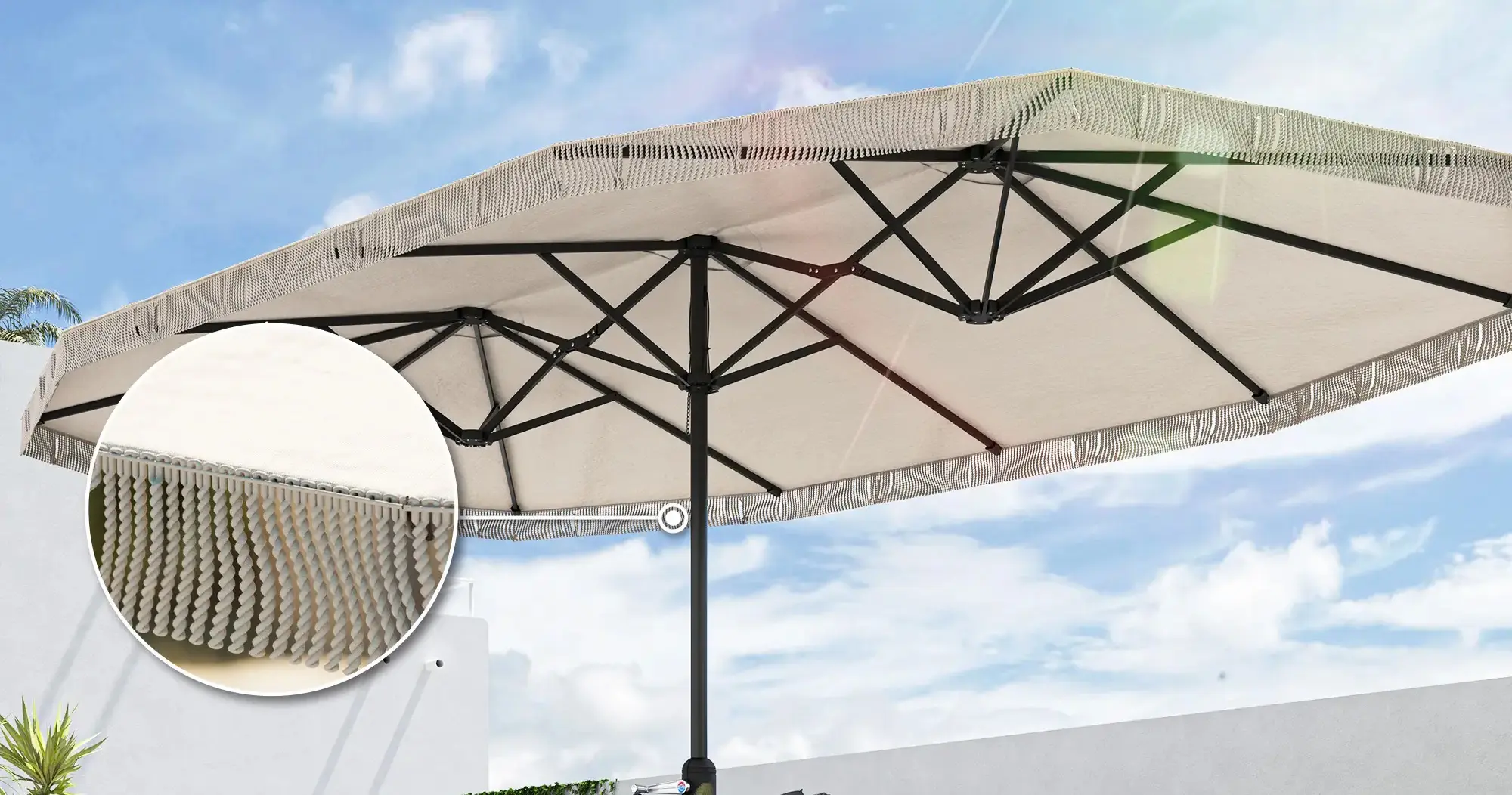 Зонт от солнца Outsunny 84D-337V00CW (Cream White) - 4