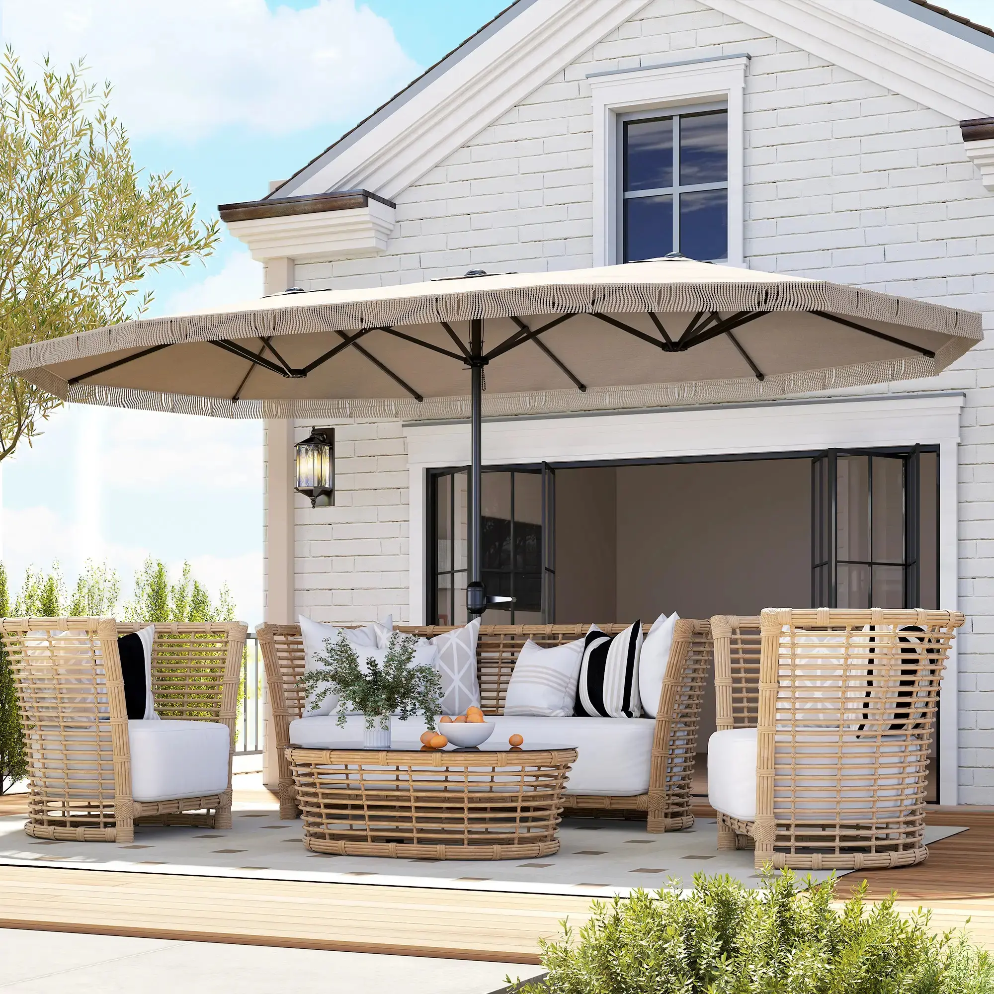 Зонт от солнца Outsunny 84D-337V00CW (Cream White) - 5