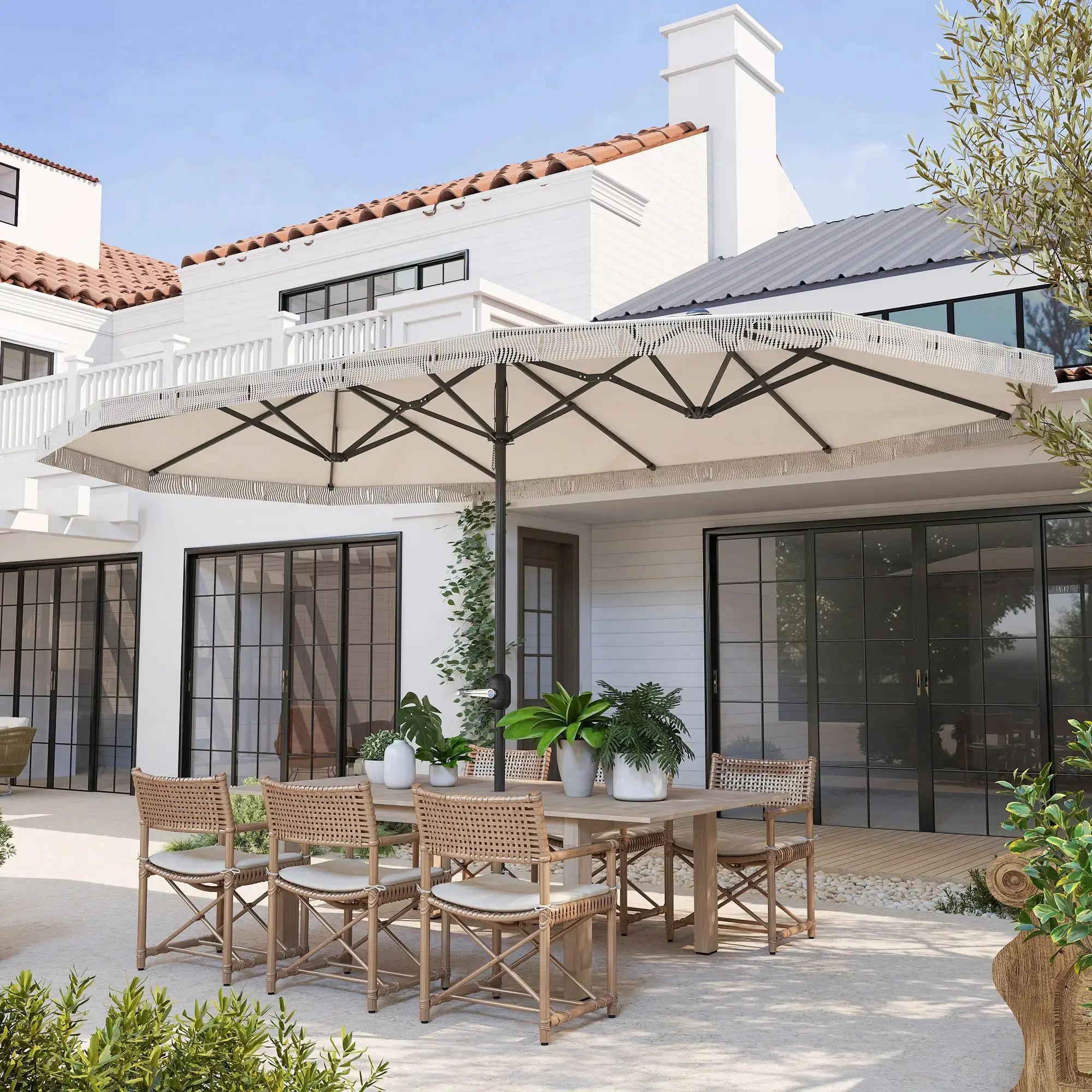 Зонт от солнца Outsunny 84D-337V00CW (Cream White) - 6