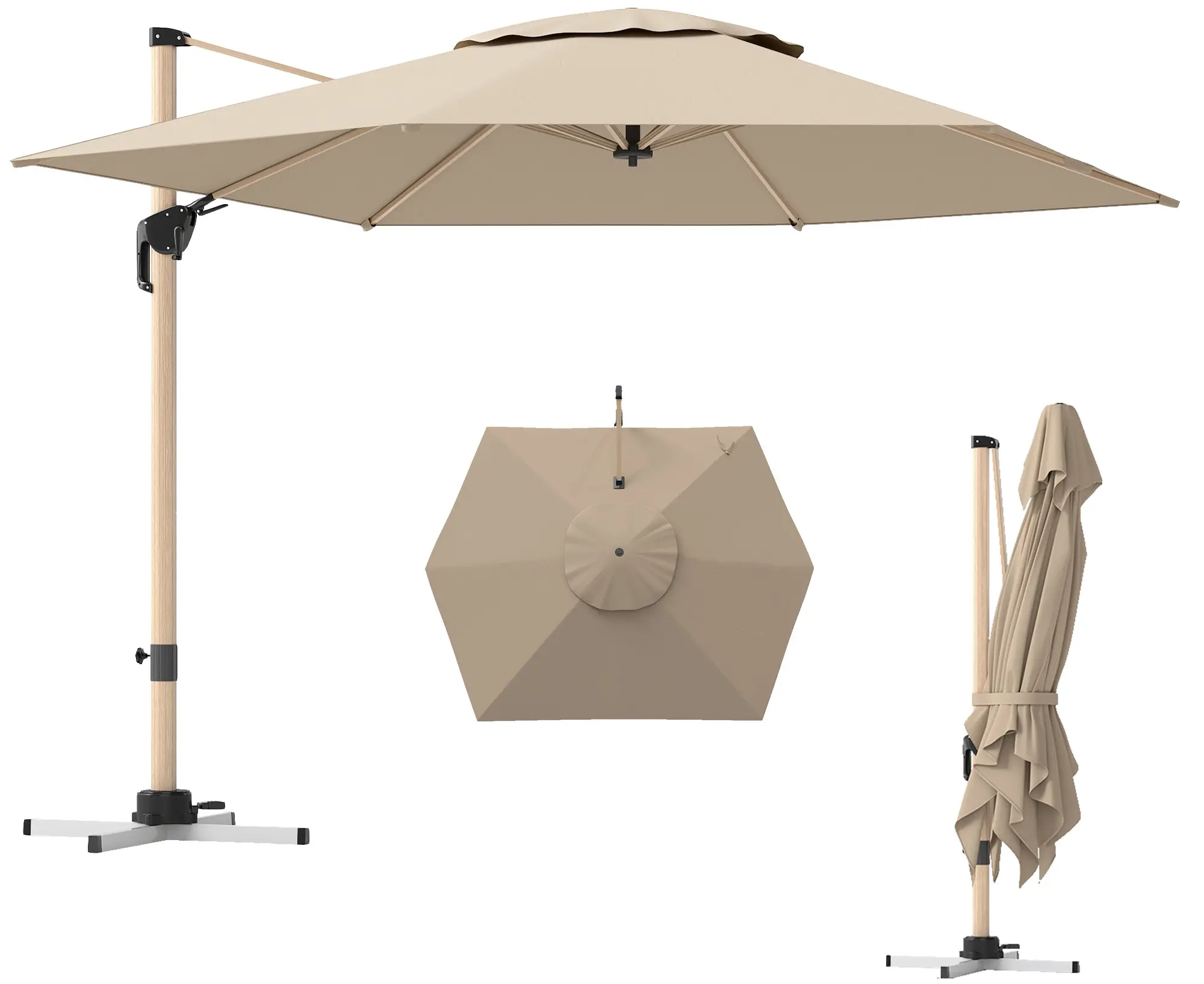 Зонт от солнца Outsunny 84D-339V00KK (Khaki) - 2