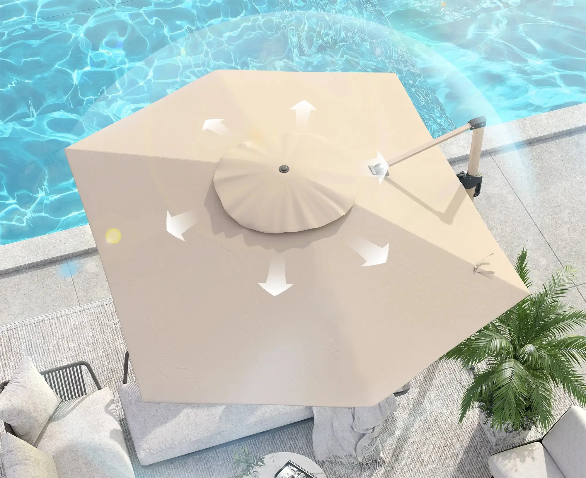 Зонт от солнца Outsunny 84D-339V00KK (Khaki) - 5