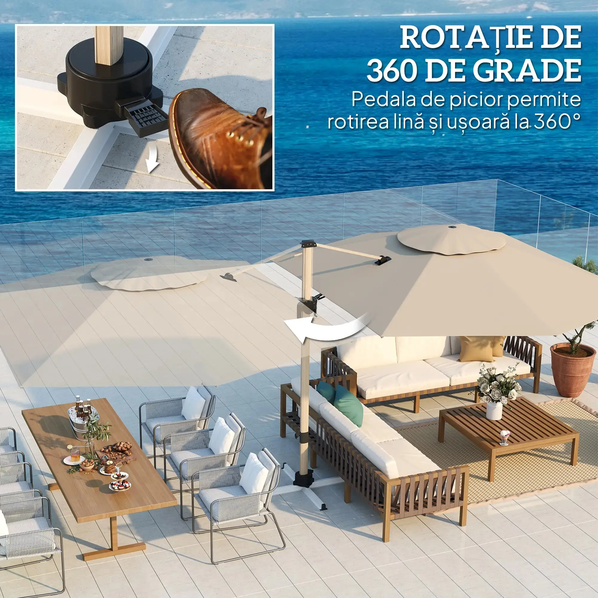 Зонт от солнца Outsunny 84D-339V00KK (Khaki) - 6