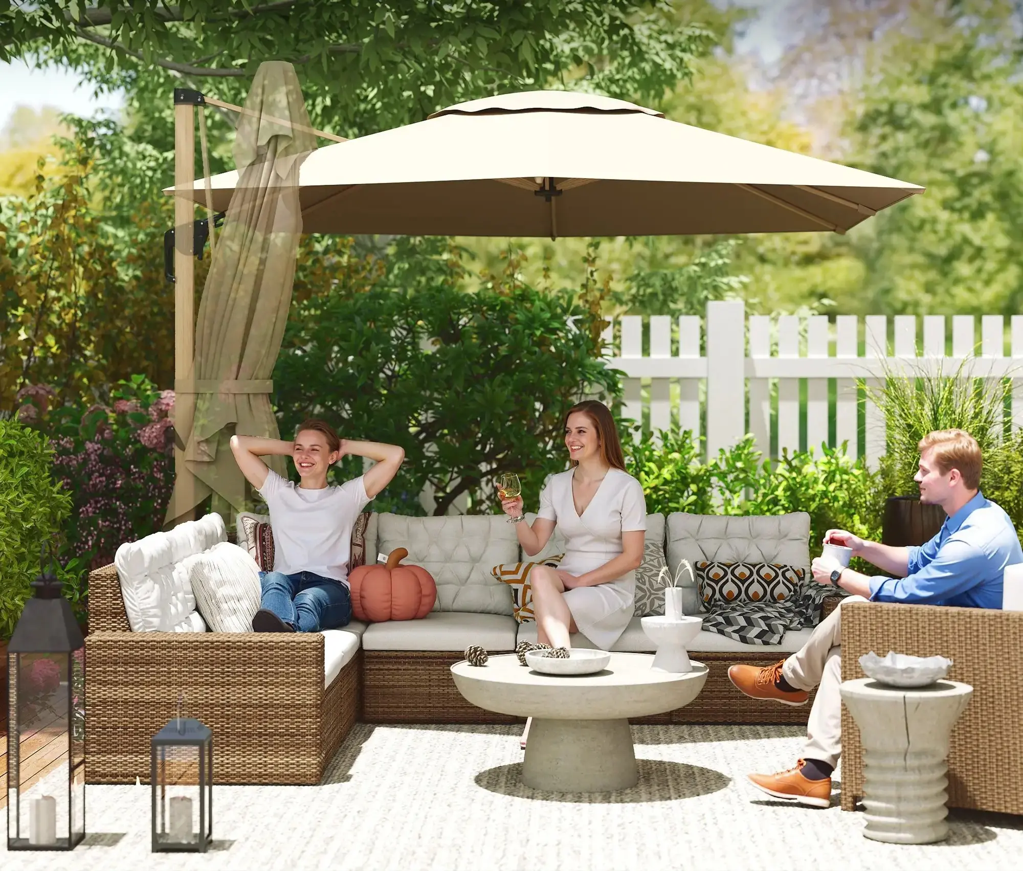 Зонт от солнца Outsunny 84D-339V00KK (Khaki) - 7