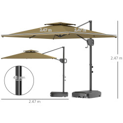 Зонт от солнца Outsunny 84D-341V00KK (Khaki) Thumb