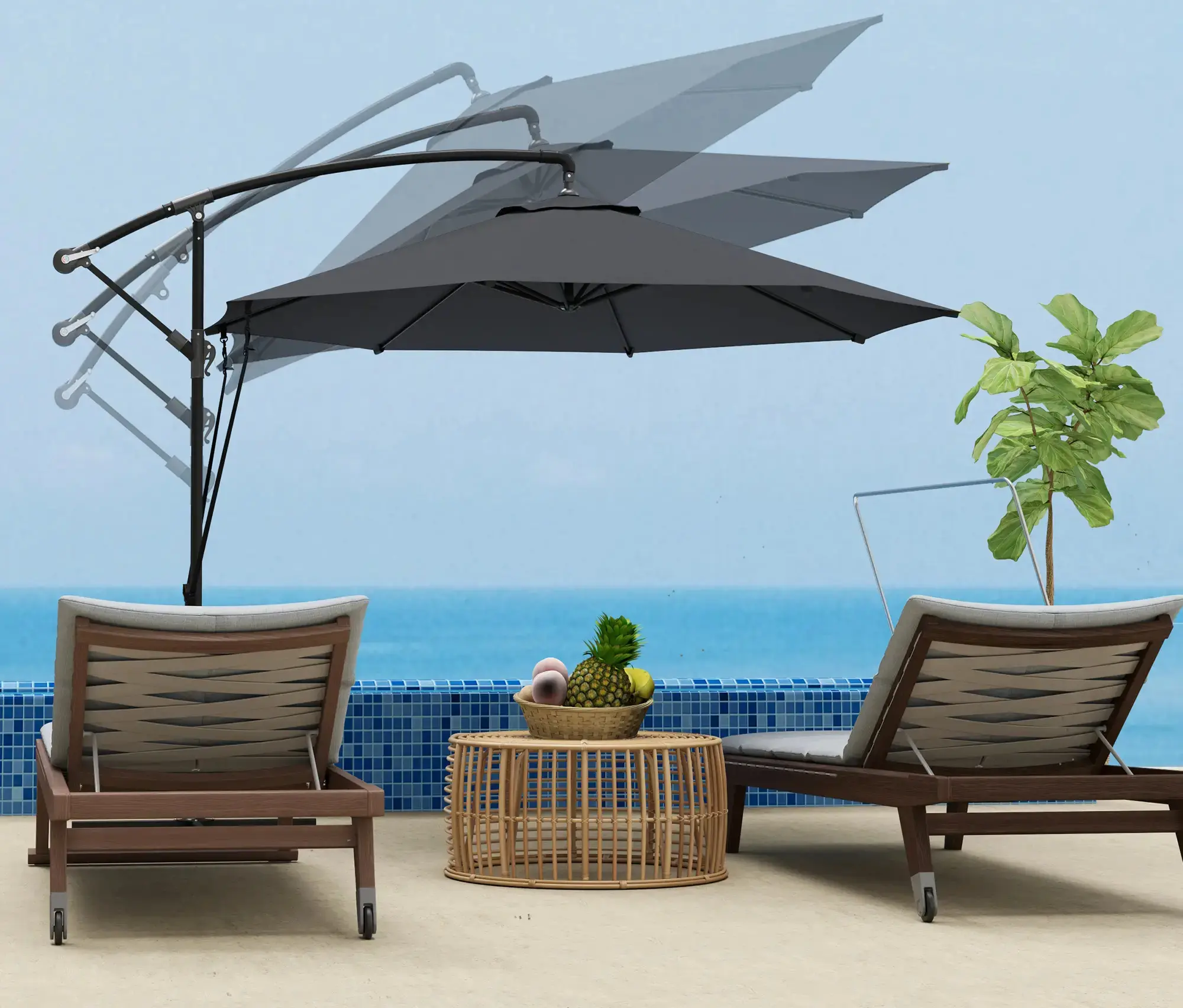 Umbrela de soare Outsunny 84D-394V00CG (Dark Grey) - 3