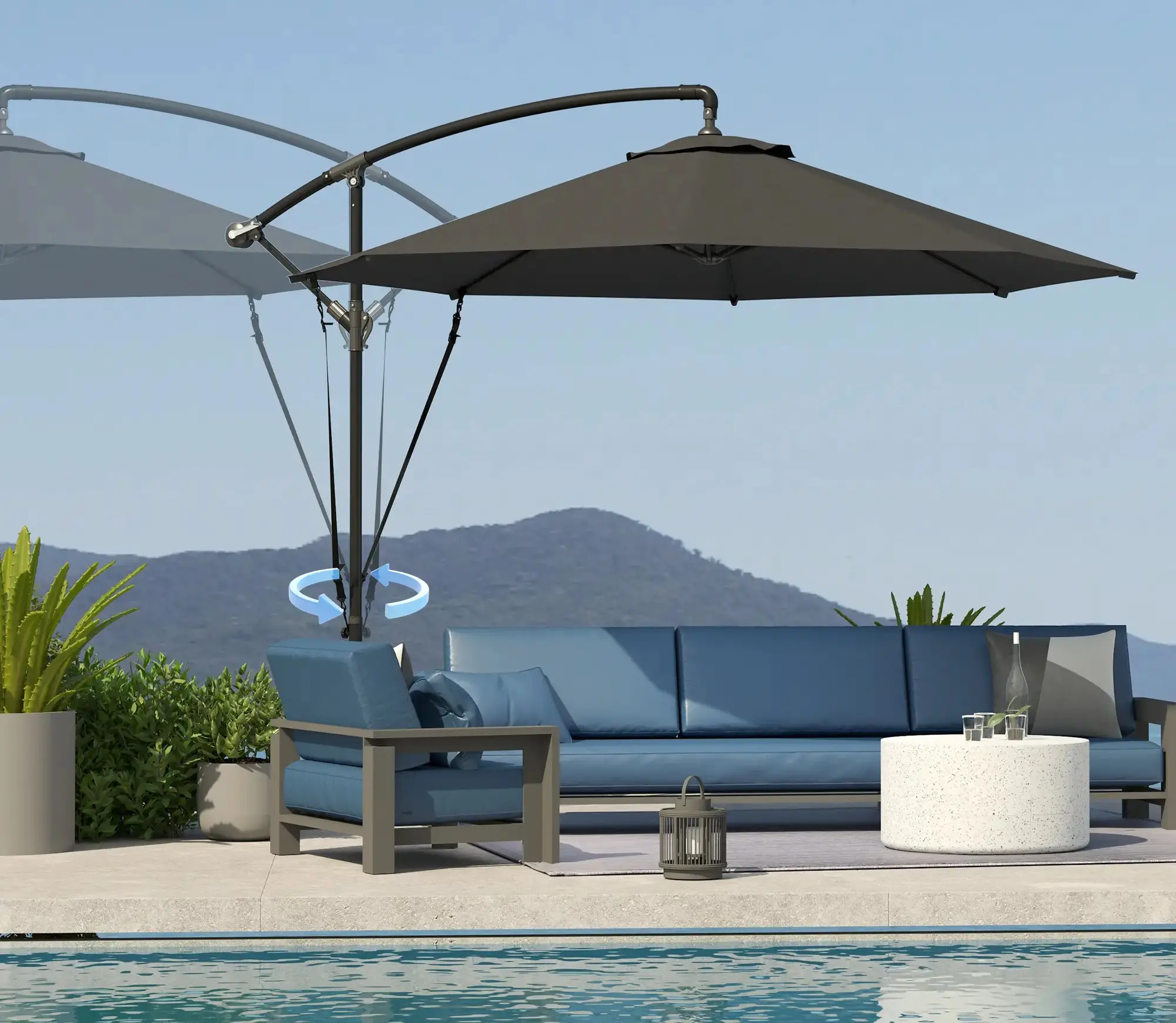 Umbrela de soare Outsunny 84D-394V00CG (Dark Grey) - 4