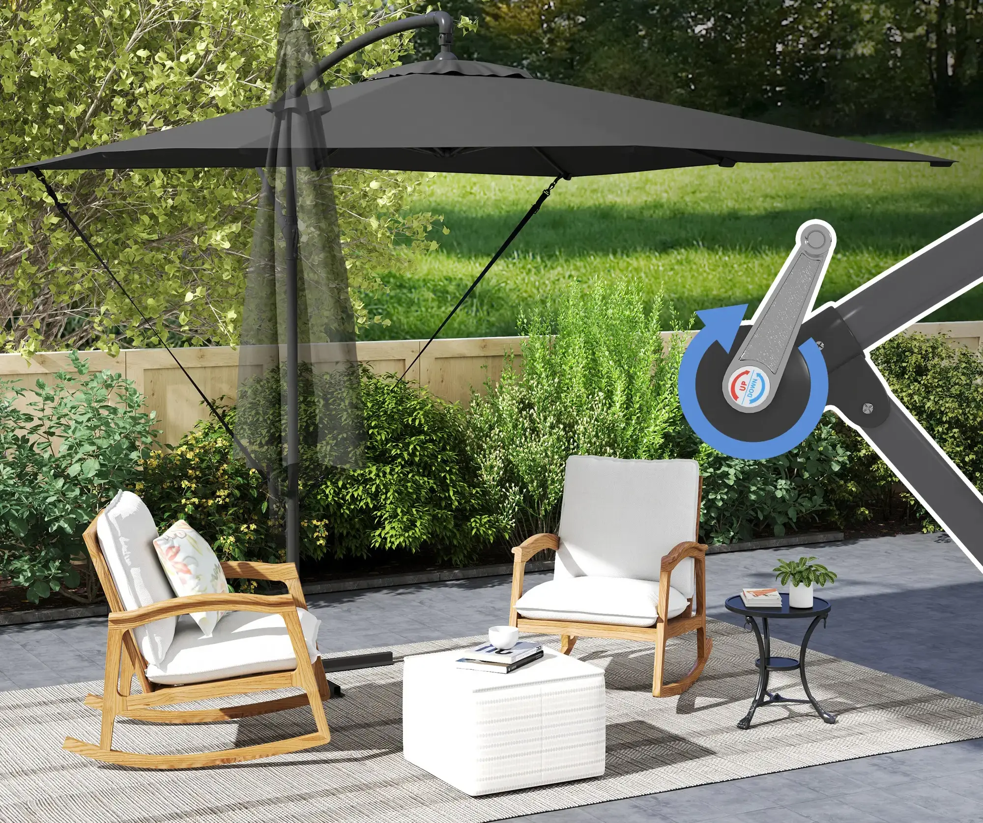 Зонт от солнца Outsunny 84D-396V00CG (Dark Grey) - 4