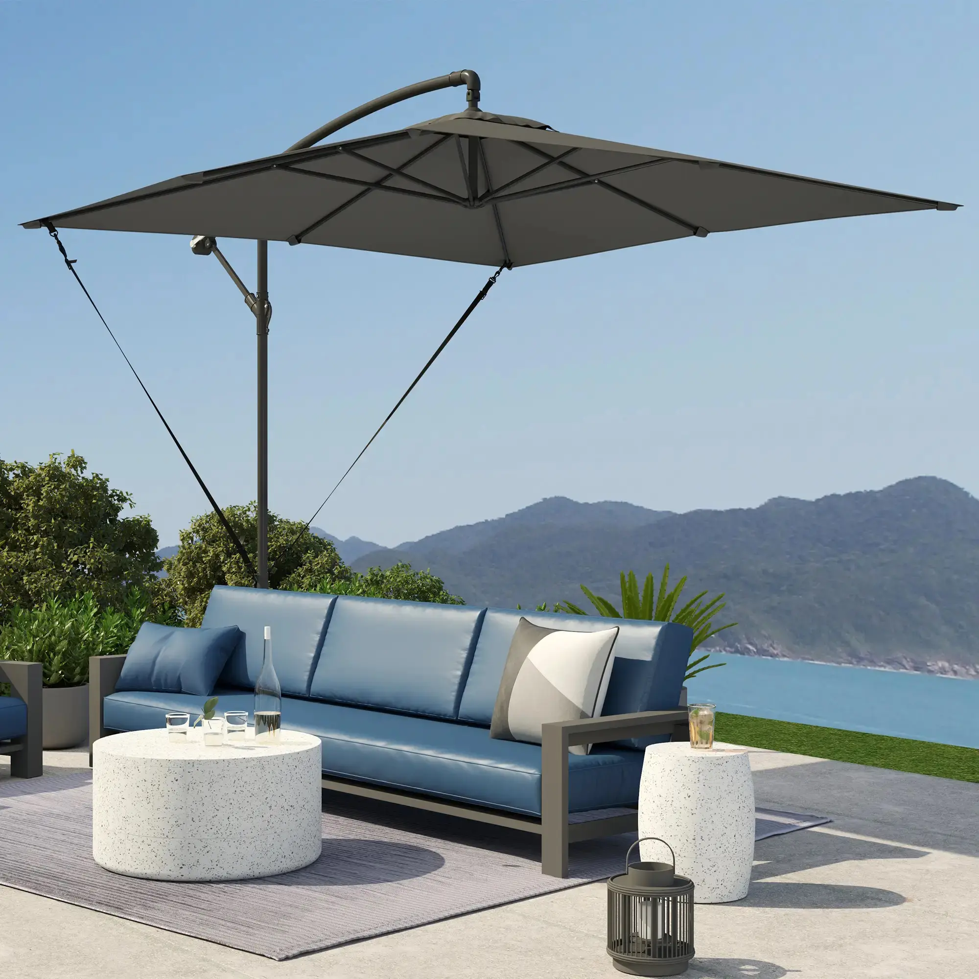 Зонт от солнца Outsunny 84D-396V00CG (Dark Grey) - 5
