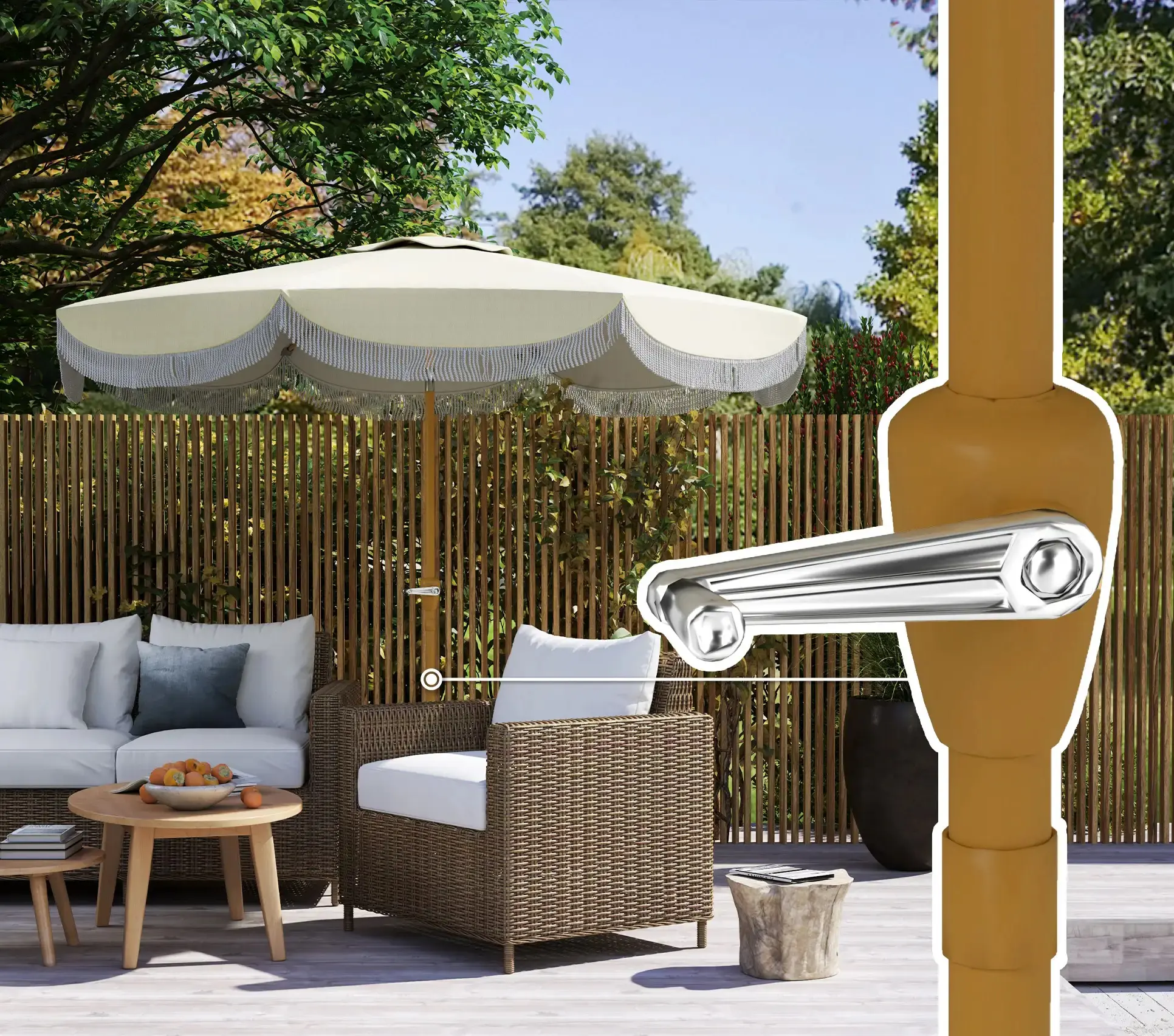 Зонт от солнца Outsunny 84D-397V00BG (Beige) - 5