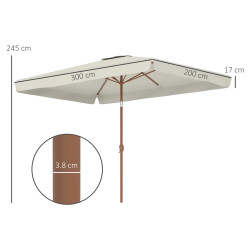 Зонт от солнца Outsunny 84D-420V00CW (Cream White) Thumb
