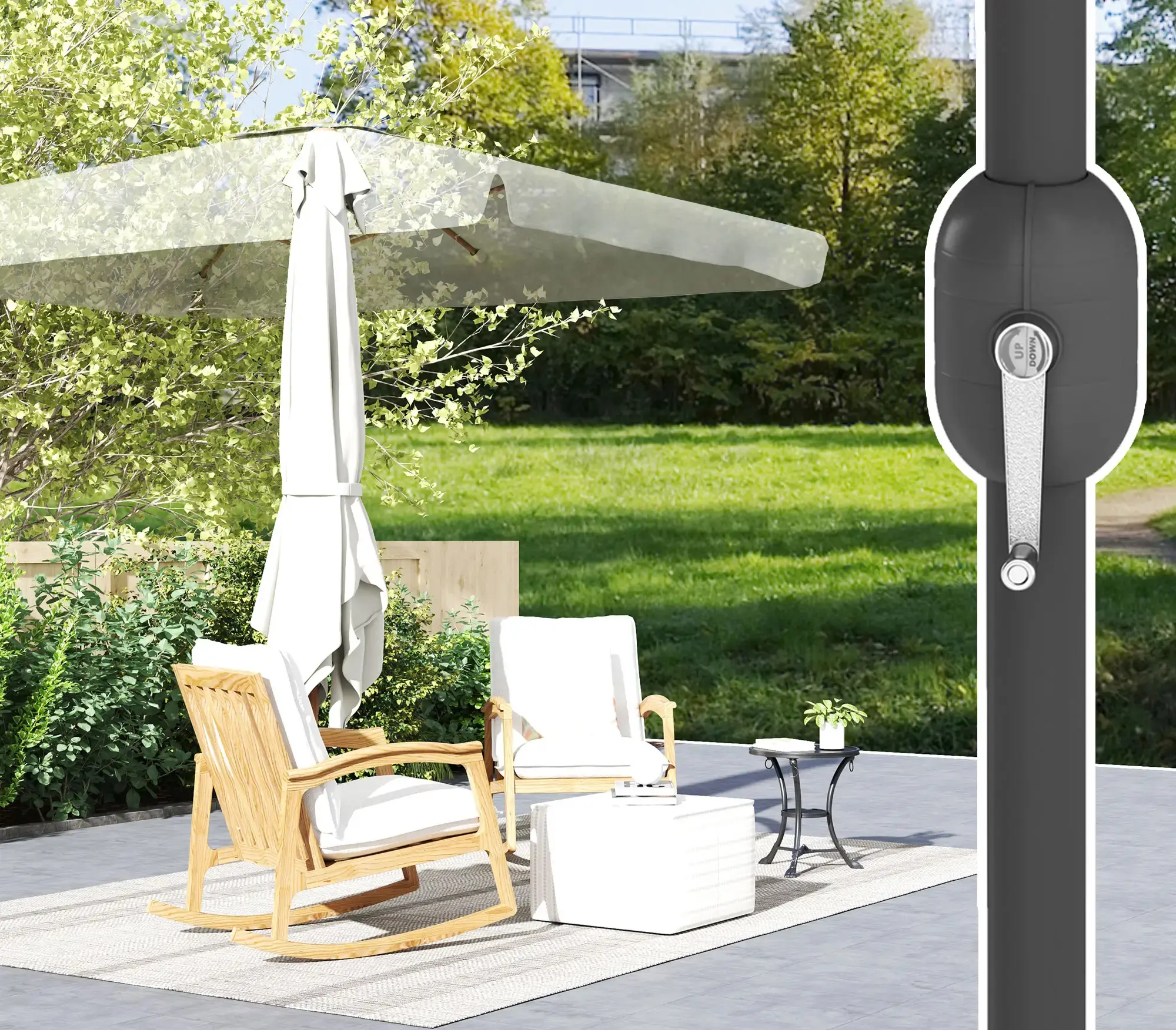 Зонт от солнца Outsunny 84D-420V00CW (Cream White) - 5