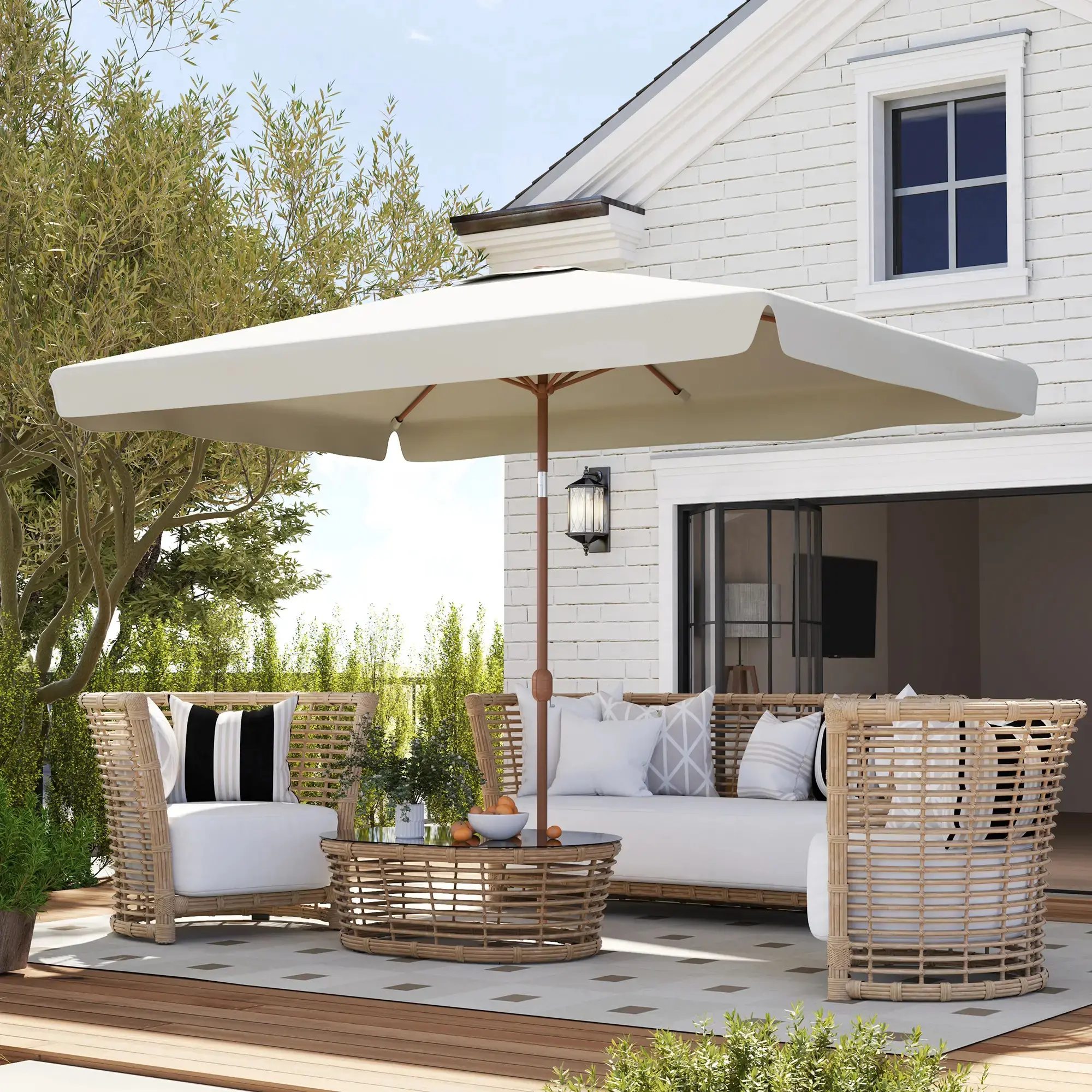 Зонт от солнца Outsunny 84D-420V00CW (Cream White) - 6