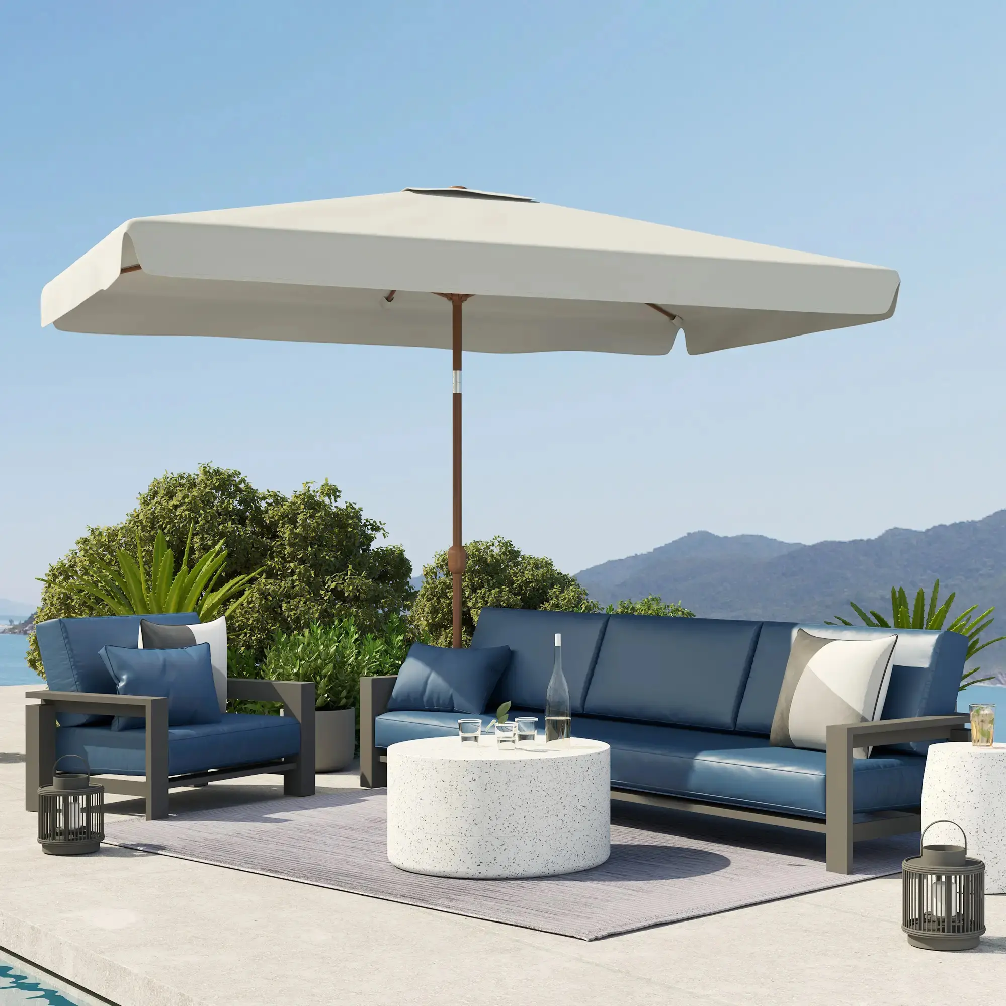 Зонт от солнца Outsunny 84D-420V00CW (Cream White) - 7