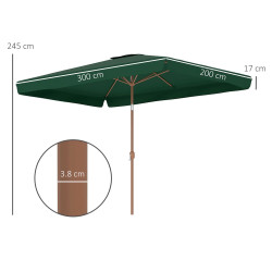 Umbrela de soare Outsunny 84D-420V00DG (Dark Green) Thumb
