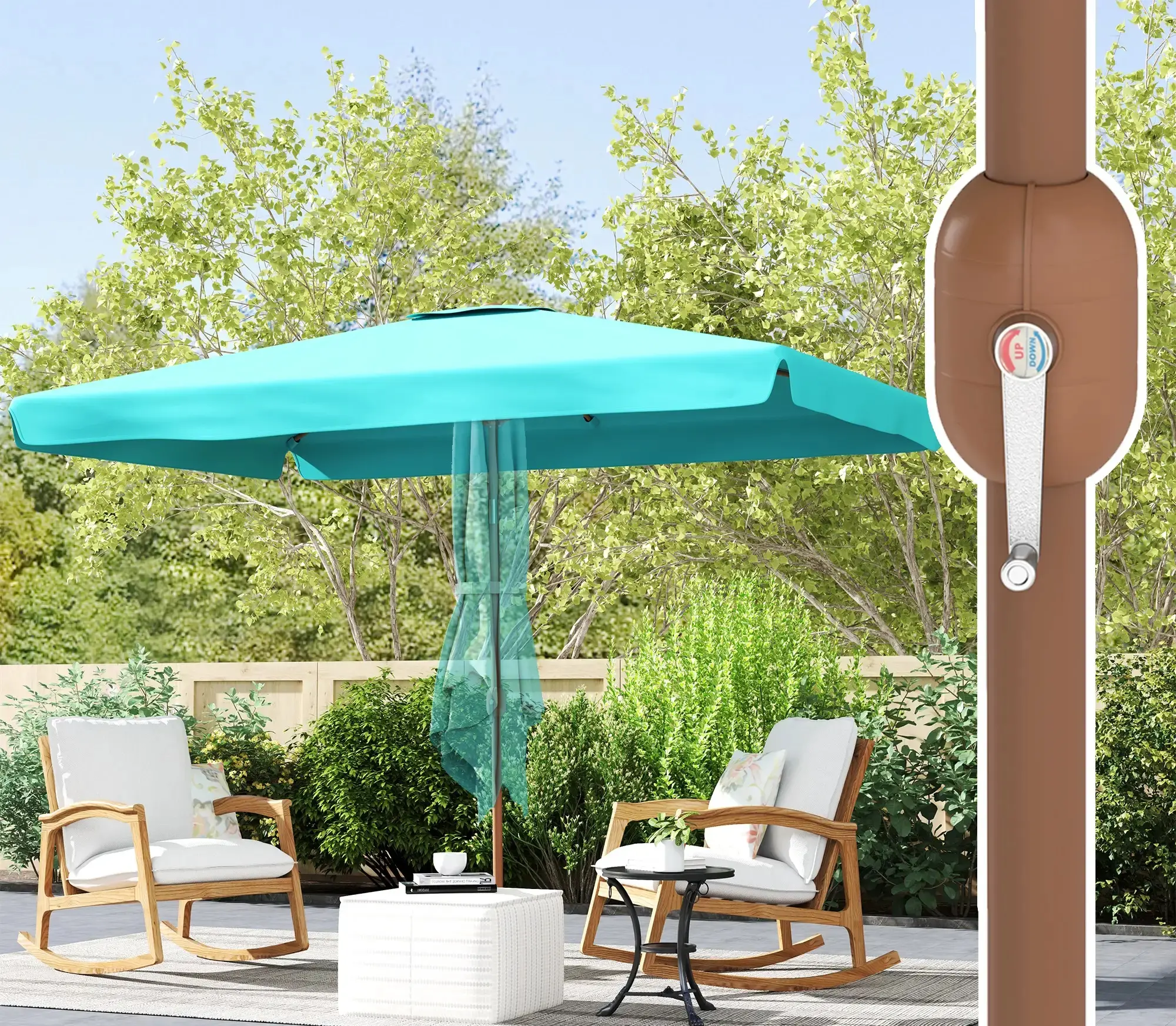 Umbrela de soare Outsunny 84D-420V00TU (Turquoise) - 5