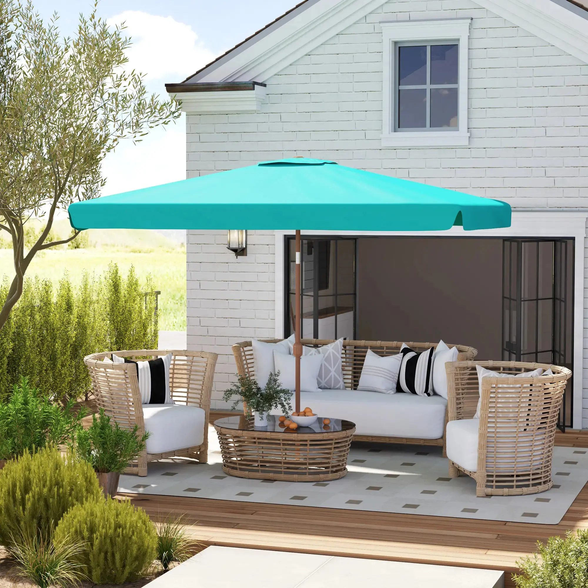 Umbrela de soare Outsunny 84D-420V00TU (Turquoise) - 6