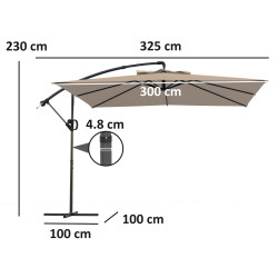 Зонт от солнца Outsunny 84D-423V00KK (Khaki) Thumb