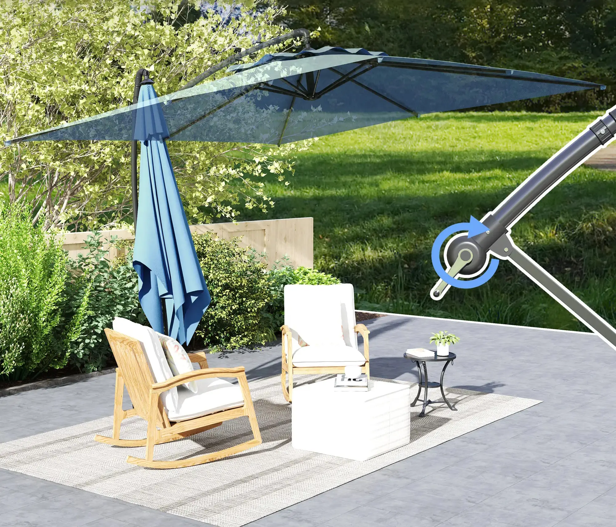 Зонт от солнца Outsunny 84D-423V00LB (Blue) - 5