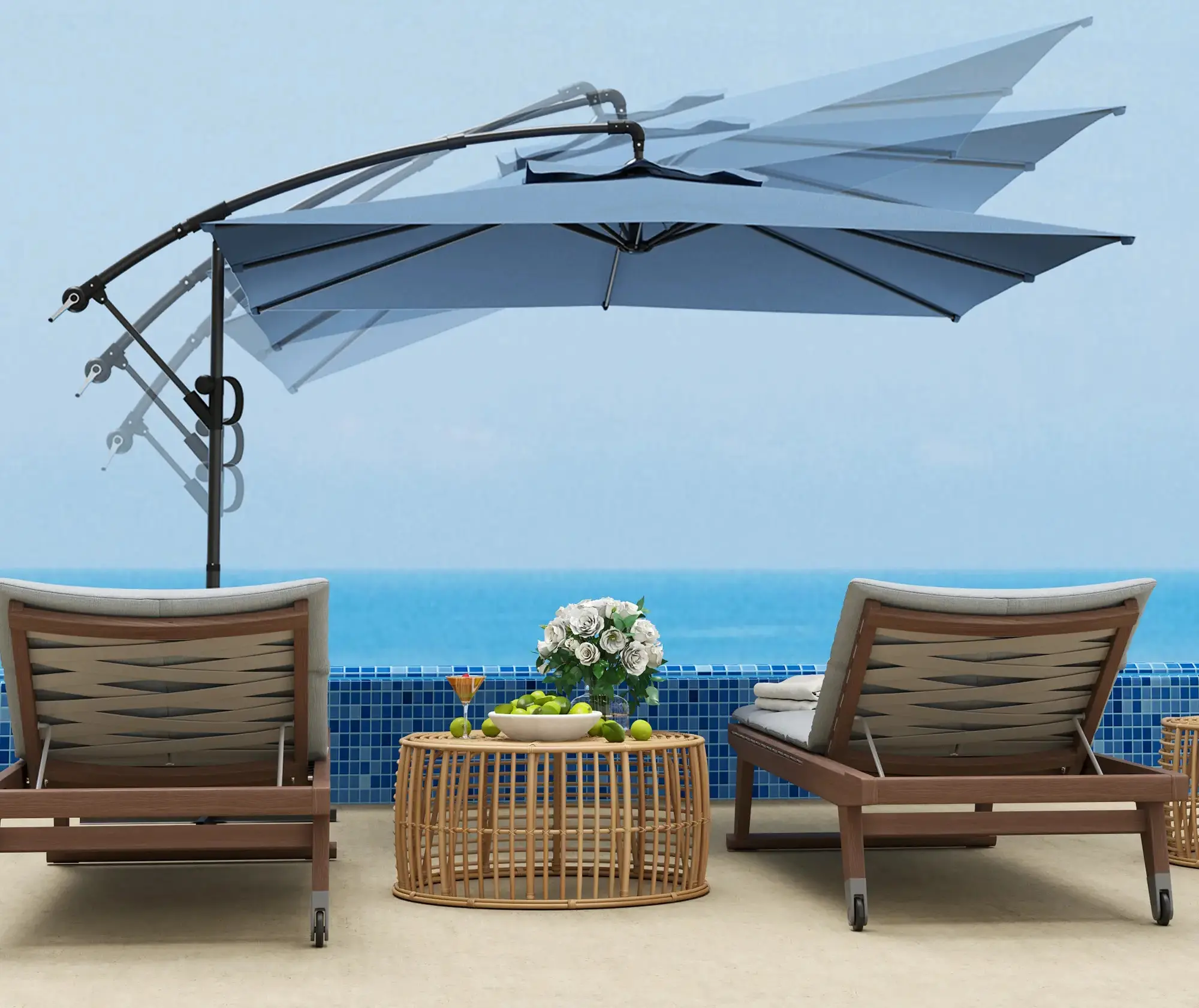 Зонт от солнца Outsunny 84D-423V00LB (Blue) - 6