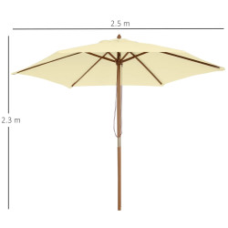 Umbrela de soare Outsunny 84D-475V00CG (Cream) Thumb