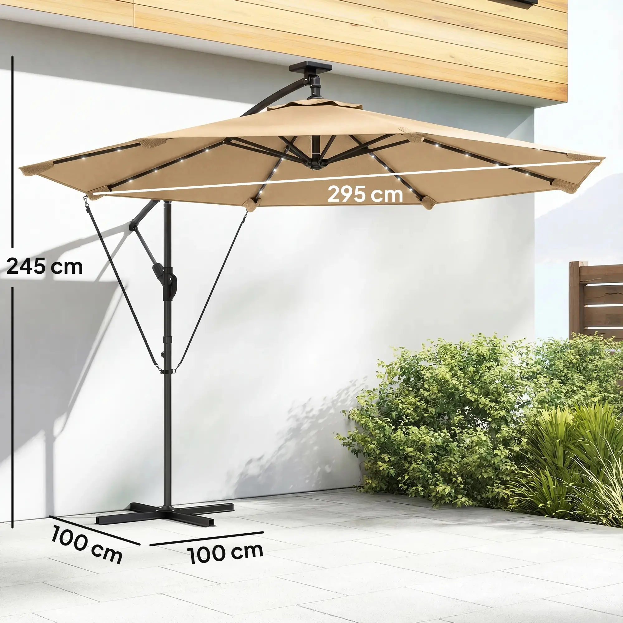 Зонт от солнца Outsunny 84D-477V00KK (Khaki) - 4