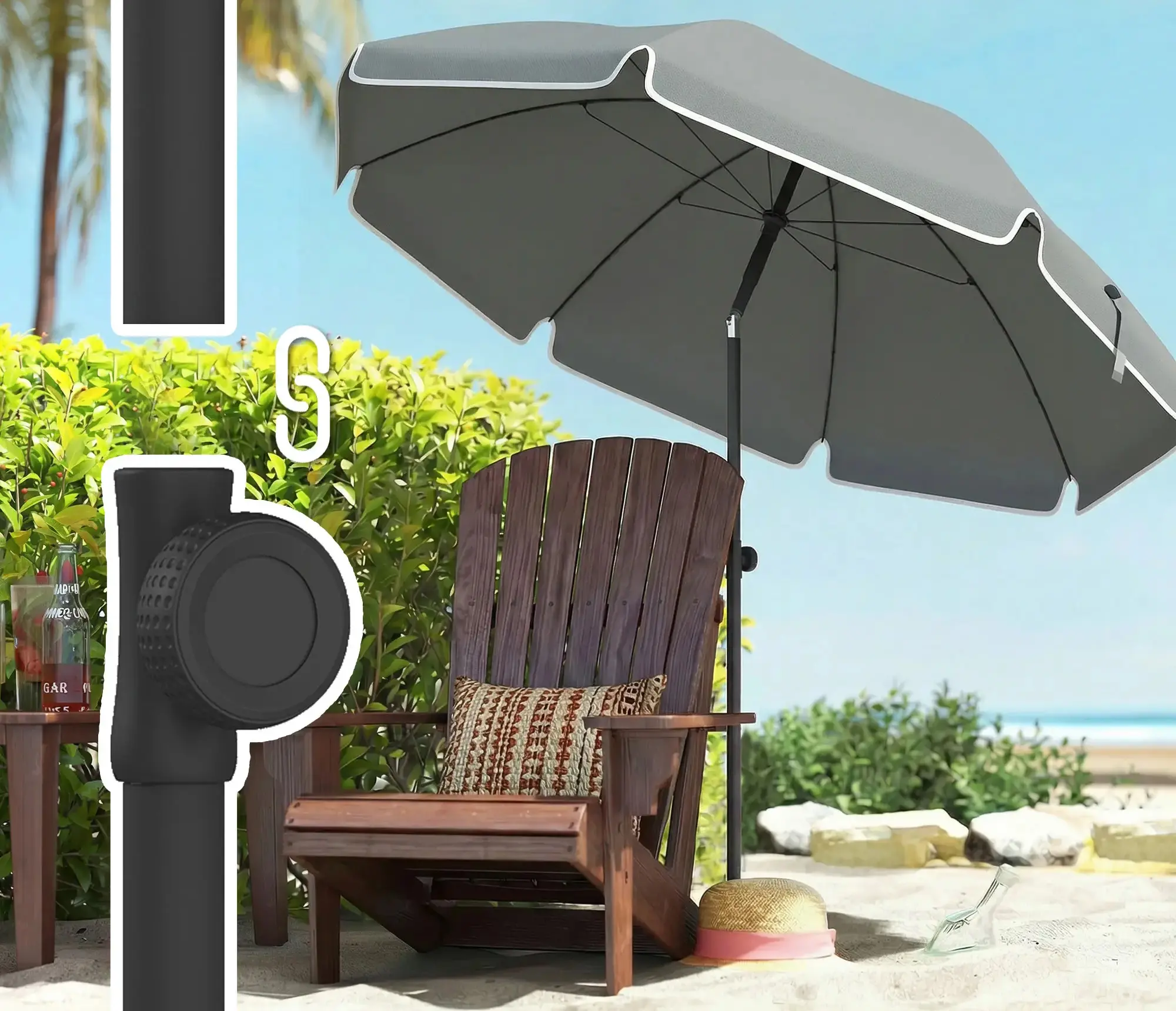 Зонт от солнца Outsunny 84D-485V00CG (Dark Grey) - 3