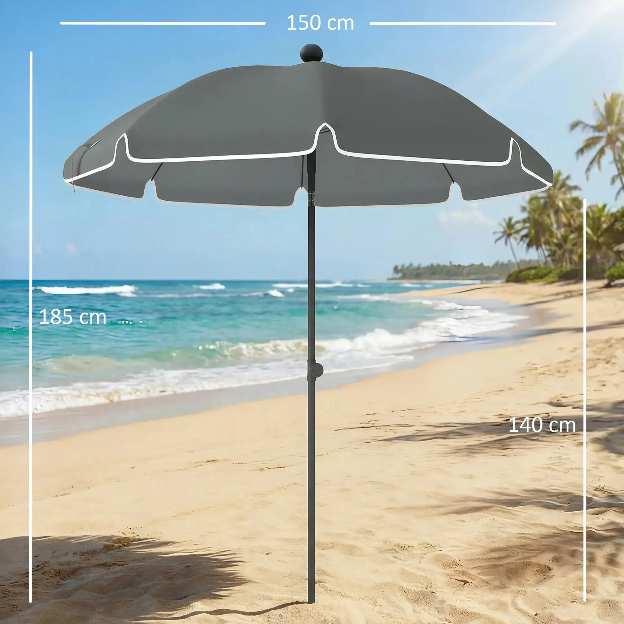 Зонт от солнца Outsunny 84D-485V00CG (Dark Grey) - 4