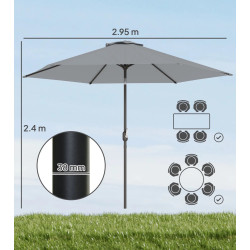 Зонт от солнца Outsunny 84D-499V00GY (Grey) Thumb