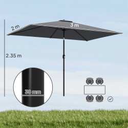 Umbrela de soare Outsunny 84D-501V00CG (Dark Grey) Thumb