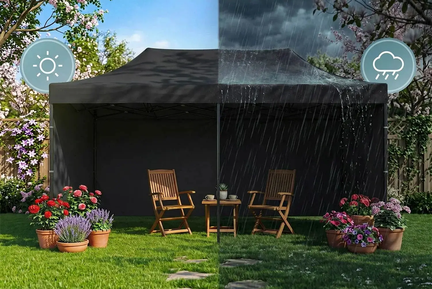 Pavilion de gradina Plonos 430100 (Black) - 13