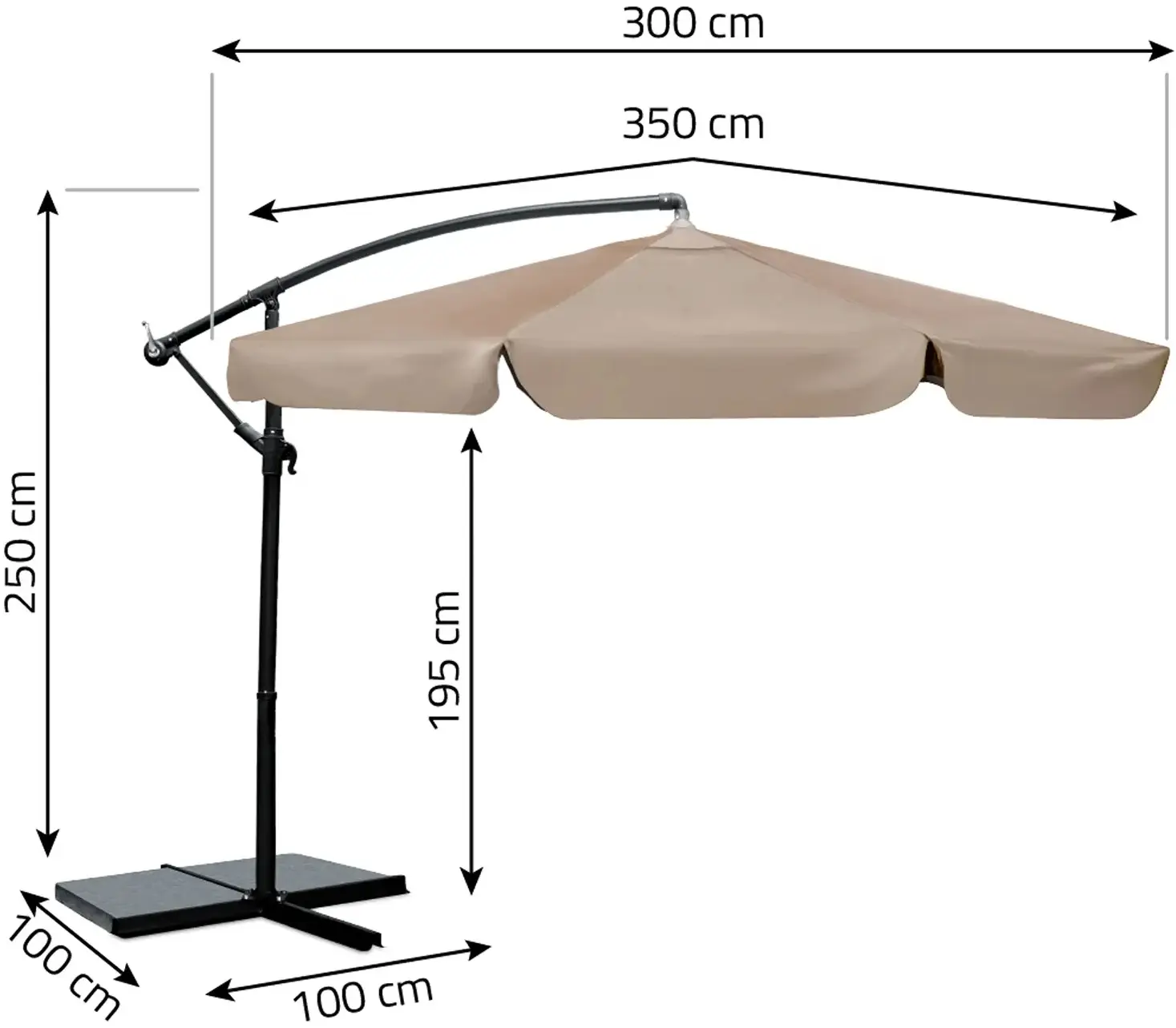 Umbrela de soare Plonos PL-880 488003 (Beige) - 2