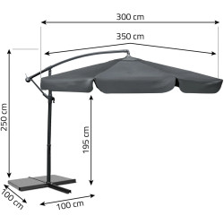 Umbrela de soare Plonos PL-881 488100 350cm (Gray Dark) Thumb
