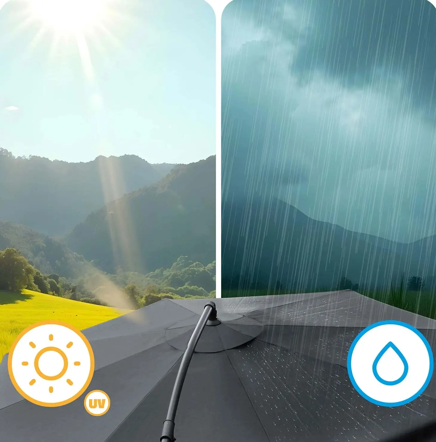 Umbrela de soare Plonos PL-881 488100 350cm (Gray Dark) - 5