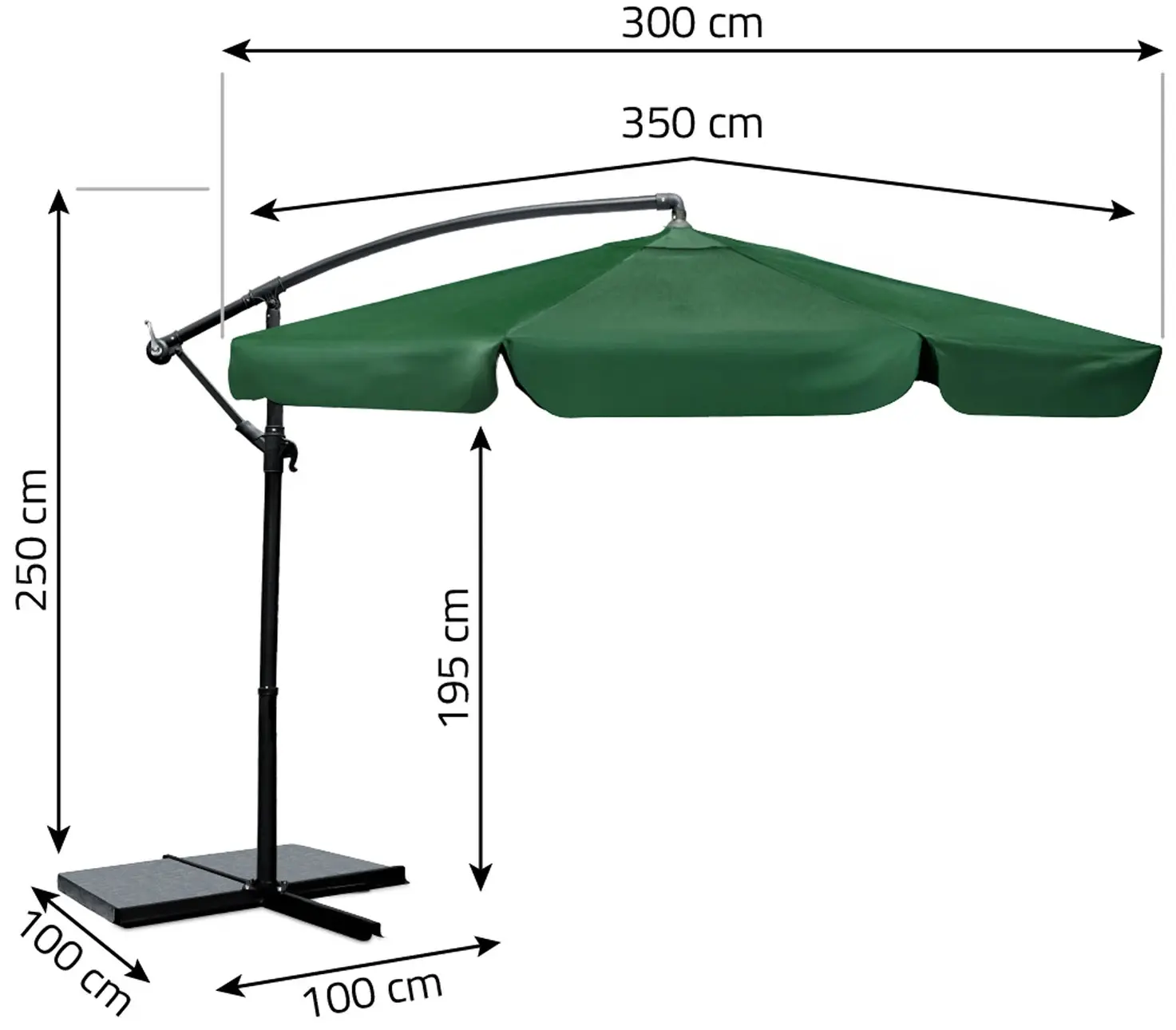 Зонт от солнца Plonos PL-881 488101 350cm (Green) - 2