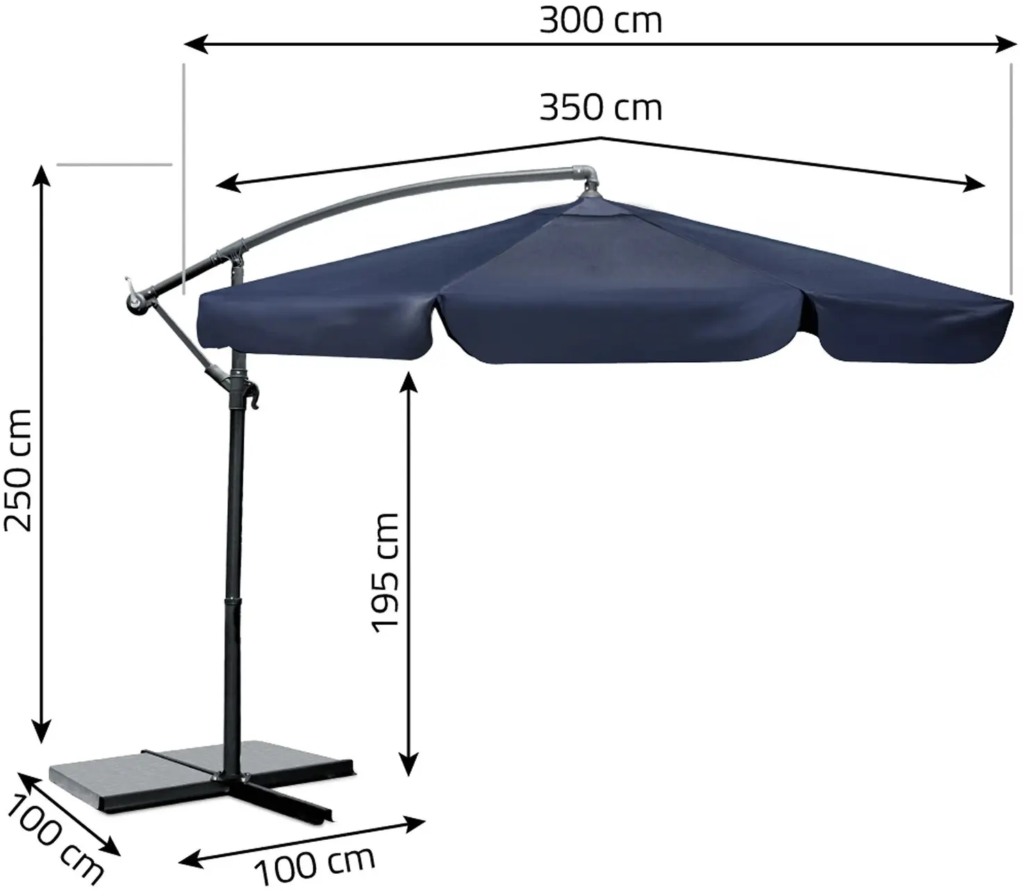 Umbrela de soare Plonos PL-881 488102 350cm (Blue) - 3