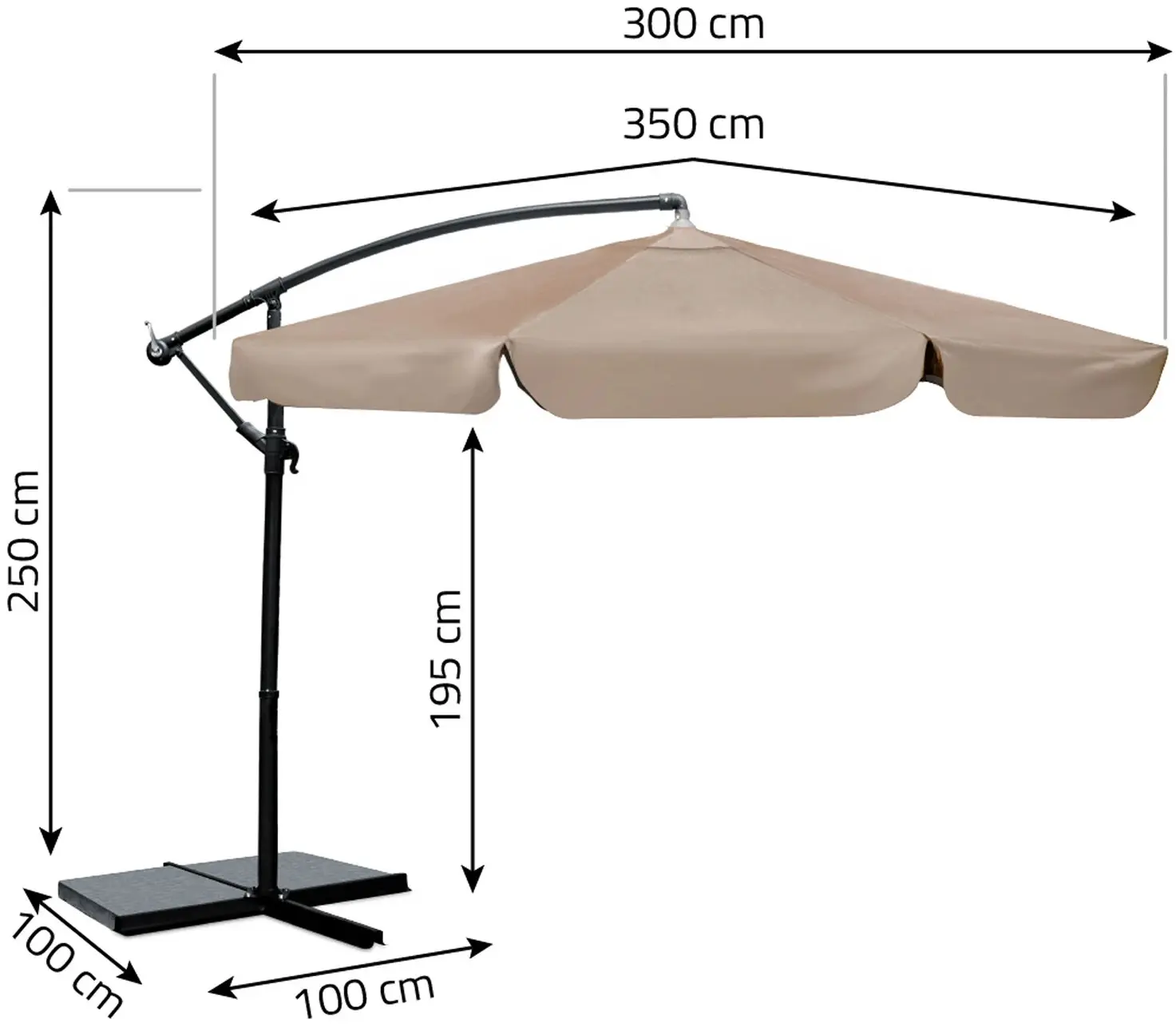 Umbrela de soare Plonos PL-881 488103 350cm (Beige) - 2